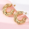 Twist C-Shaped 304 Stainless Steel Stud Earrings for Women EJEW-A125-04G-3