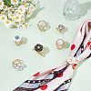 7Pcs 7 Styles Zinc Alloy Scarf Ring Clip AJEW-ME0002-11-4