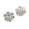Brass Micro Pave Cubic Zirconia Bead Caps CU-CBA6A75-33P-2
