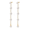 304 Stainless Steel with Plastic Pearl Stud Dangle Earrings EJEW-Q386-02B-G-1