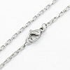 Unisex 304 Stainless Steel Box Chain Necklaces STAS-O037-70P-1