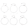 6Pcs 6 Styles 304 Stainless Steel Cable Chain Anklets AJEW-UN0001-12-1