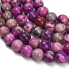 Dyed Natural White JadeImitation Charoite Smooth Round Beads Strands GG-CBA3334-A01-8mm-A-3