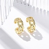 Rack Plating Brass Micro Pave Clear Cubic Zirconia Cuff Earrings EJEW-H147-11G-1