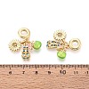 Brass Micro Pave Colorful Cubic Zirconia and Enamel European Dangle Charms KK-T079-80G-3