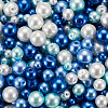 Cheriswelry 12 Strands 12 Style Baking Painted Pearlized Glass Pearl Round Bead Strands HY-CW0001-02-3