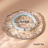 Natural Aquamarine Round Beaded Stretch Btacelets for Women IL6669-4