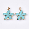 Electroplate Synthetic Turquoise Pendants G-S344-78-2