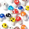 72Pcs 8 Colors Mushroom Handmade Lampwork Beads LAMP-LS0001-08-4