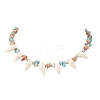 Natural Morganite & Larimar Chips Beads & Natural Spiral Shell Necklaces & Dangle Earring & Bracelets Sets SJEW-JS01387-4