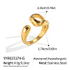 Irregular 304 Stainless Steel Cuff Open Rings for Women BC4684-1-2