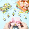 30Pcs Strip Resin & Dyed Synthetic Turquoise Bee Pendant Decoration HJEW-CJ00096-5