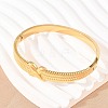 304 Stainless Steel Hinged Bangles for Women BJEW-Z155-01G-2