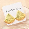 Shell Shape 304 Stainless Steel Stud Earrings EJEW-A125-67G-1