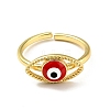 Enamel Horse Eye Open Cuff Ring RJEW-G259-04G-2