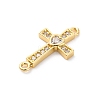 Brass Micro Pave Cubic Zirconia Connector Charms KK-S510-16G-2