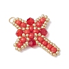 Glass Seed Beaded Cross Pendants PALLOY-MZ00826-02-3