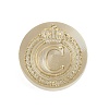 Golden Tone Crown Initial Wax Seal Brass Stamp Heads AJEW-A065-01C-1