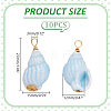 10Pcs Copper Wire Wrapped Handmade Porcelain Pendants PALLOY-WR00018-2