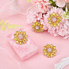 4Pcs Alloy & Glass & Rhinestone Shank Buttons BUTT-FG0001-63A-4