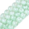 Transparent Half Spray Painted Glass Beads Strands GLAA-Q110-02A-02-1
