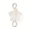 Spray Painted Glass Star Connector Charms PALLOY-JF02338-40B-1