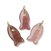 Natural Strawberry Quartz Pendants X-G-A297-01G-08-1