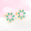 Valentine's Day Brass Stud Earrings EJEW-D359-01G-3