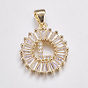 Long-Lasting Plated & Rack Plating Brass Micro Pave Cubic Zirconia Letter Pendants ZIRC-A007-03L-G-1