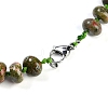 Natural Unakite Rondelle Graduated Beaded Necklaces for Women Men NJEW-K388-02G-3