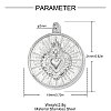 304 Stainless Steel Pendants STAS-OY014-66P-2