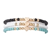 3Pcs 3 Colors Glass Seed Beaded Stretch Bracelet Sets for Women BJEW-JB11373-01-2