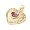 Valentine's Day Brass Micro Pave Cubic Zirconia Pendants CU-H001-02B-G-2