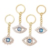 4Pcs Iron Alloy Rhinestone Keychain KEYC-JKC01174-1