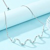 304 Stainless Steel Wavy Line Choker Slider Necklaces NJEW-Z106-01P-1