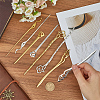 16Pcs 8 Styles Chinese Style Alloy Crane Hair Sticks OHAR-SC0002-98-3