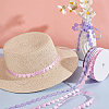 2 Rolls 2 Styles Heart & Flower Polyester Lace Ribbon OCOR-PH0004-66B-5