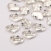 Wedding Theme Antique Silver Tone Tibetan Style Heart with Maid of Honor Rhinestone Charms LS-TIBEP-N005-05B-2