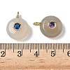 Natural Grey Agate Flat Round Pendants G-H318-01G-06-3