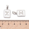 304 Stainless Steel Pave Shell Pendants STAS-G327-01P-X-3