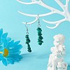 Natural Malachite Chip Beads Dangle Earrings EJEW-JE04649-11-2