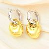 Nuggets Brass Hoop Earrings for Women EJEW-U057-06B-03GP-1