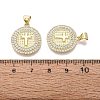 Religion Brass Micro Pave Clear Cubic Zirconia Pendants KK-N287-43G-03-3