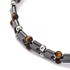 Natural Tiger Eye Beaded Bracelets BJEW-P339-03P-04-2