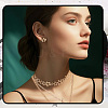 2Pcs 2 Styles Star Alloy Pendant 3 Layered Necklaces for Women NJEW-SC0001-55-5