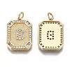 Brass Micro Pave Clear Cubic Zirconia Pendants KK-S356-234B-G-NF-2