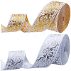 2 Rolls 2 Colors Ethnic Style Polyester Silk Grosgrain Ribbon OCOR-GF0003-68-1