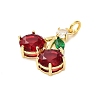 Brass Micro Pave Cubic Zirconia Pendants KK-L229-02G-02-2