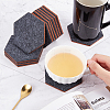 Hexagon Wool Felt Cup Mat DIY-WH0308-13-3