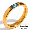 304 Stainless Steel Pave Cubic Zirconia Finger Rings FS-WG61B2A-36-1